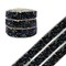 Wrapables 3 Yards Self Adhesive Resin Rhinestone Ribbons, Glittery Bling Tape Strips for DIY Crafts Wedding Party Decoration (3 Rolls), AB Black